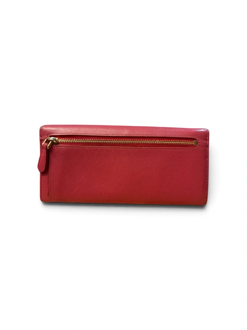 Pink Prada Saffiano Fiocco Ribbon Flap long wallet Preowned